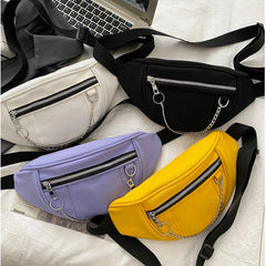 Canvas Chest Bag for Women Casual Belt Bags High Waist Pack