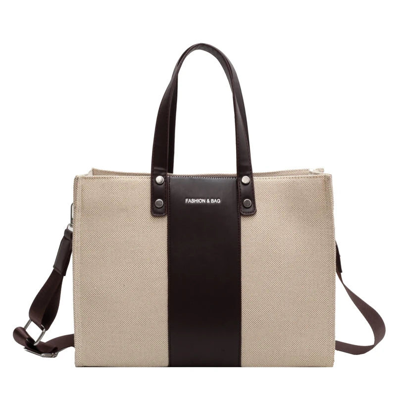 Canvas Classic Style Female Single Shoulder Tote Handbag