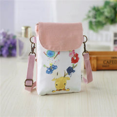 Canvas Print Women's Coin Purse Mini Wallet Handbag Small Phone Pouch for Girls