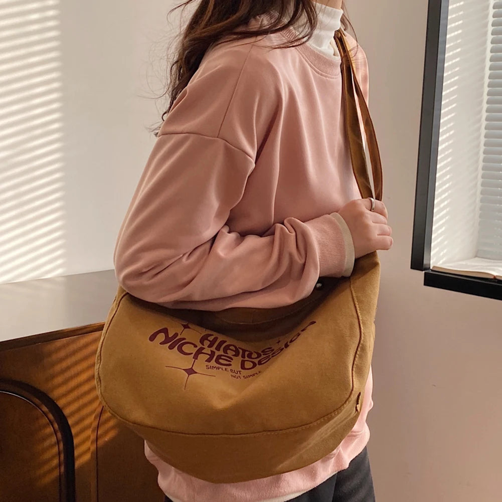 Canvas Commute Bag Large Capacity Women Messenger Bags Casual Shopping Tote