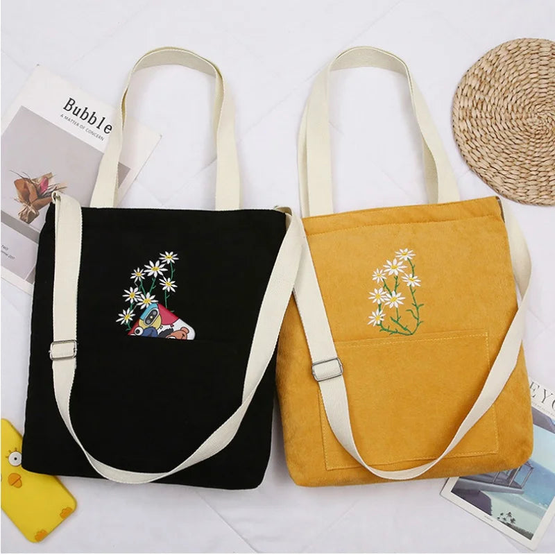 Canvas Corduroy Crossbody Shoulder Bags for Women's Purses