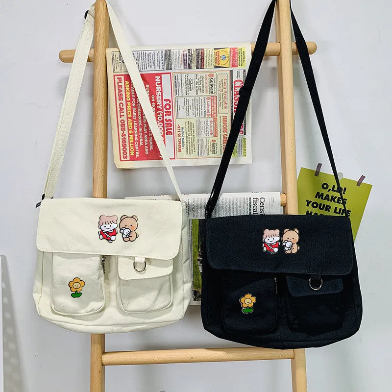 Canvas Cross Bag Youth Version Ladies Large Capacity Shoulder Bag