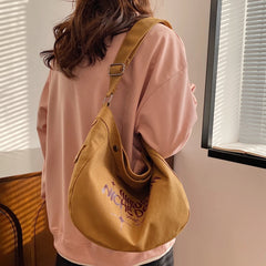 Vintage Canvas Crossbody Bag Large Capacity Travel Tote
