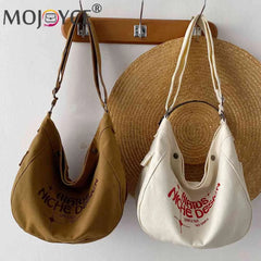 Canvas Crossbody Bag Large Capacity Top-handle Bags Letter Printed
