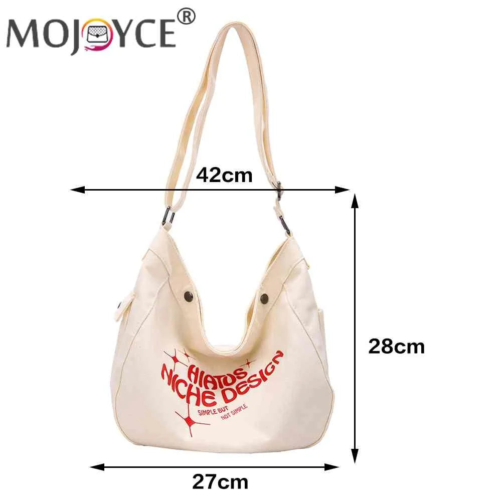 Canvas Crossbody Bag Large Capacity Top-handle Bags Letter Printed