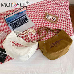 Canvas Crossbody Bag Large Capacity Top-handle Bags Letter Printed