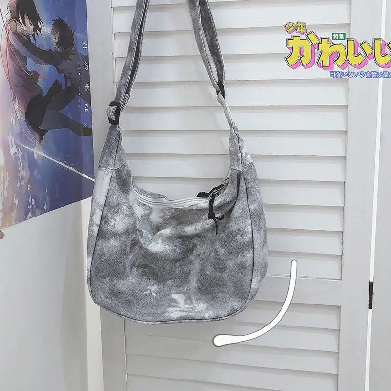 Tie Dye Crossbody Bags for Women Casual Zipper Shoulder Handbags