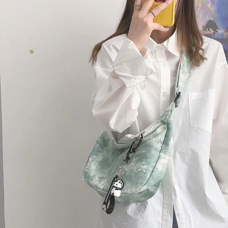 Tie Dye Crossbody Bags for Women Casual Zipper Shoulder Handbags