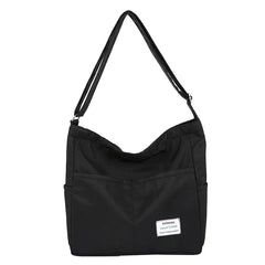 Canvas Crossbody Bag Women Large Capacity Handbag Solid Nylon Messenger Bag