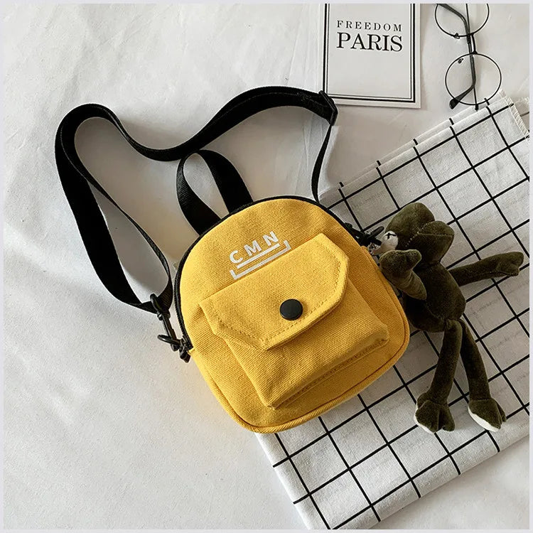 Canvas Crossbody Bags for Women Cartoon Small Phone Shoulder Bags