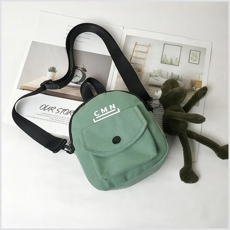 Canvas Crossbody Bags for Women Cartoon Small Phone Shoulder Bags