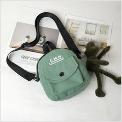 Canvas Crossbody Bags for Women Cartoon Small Phone Shoulder Bags