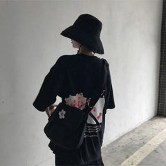 Canvas Diagonal Cross Bag Ladies Large Capacity Shoulder Bag