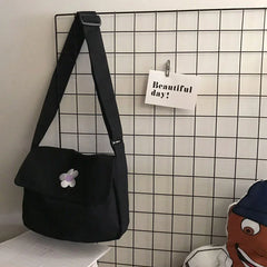 Canvas Diagonal Cross Bag Ladies Large Capacity Shoulder Bag