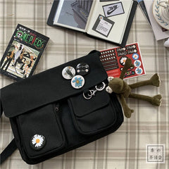 Canvas Diagonal Crossbody Bag for Women Large Capacity Shoulder Bag