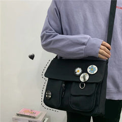 Canvas Diagonal Crossbody Bag for Women Large Capacity Shoulder Bag