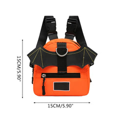 Canvas Dog Hiking Backpack Harness Bat Wing Small Puppy Saddle Bag