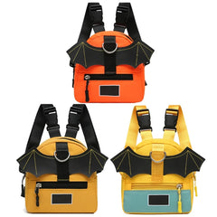 Canvas Dog Hiking Backpack Harness Bat Wing Small Puppy Saddle Bag