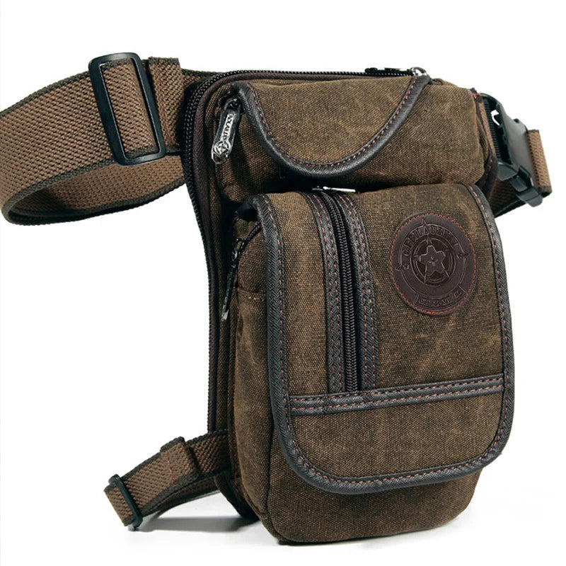 Canvas Drop Leg Bag Outdoor Waist Pack for Men Women Tactical Military Motorcycl