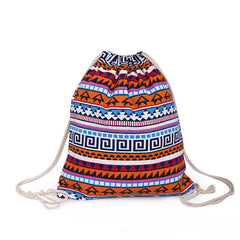 Canvas Backpack Drawstring Bag for Teen Girls Casual Women Backpack