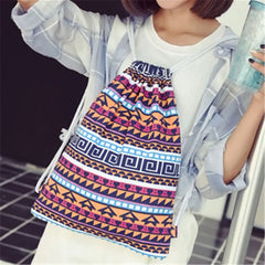 Canvas Backpack Drawstring Bag for Teen Girls Casual Women Backpack