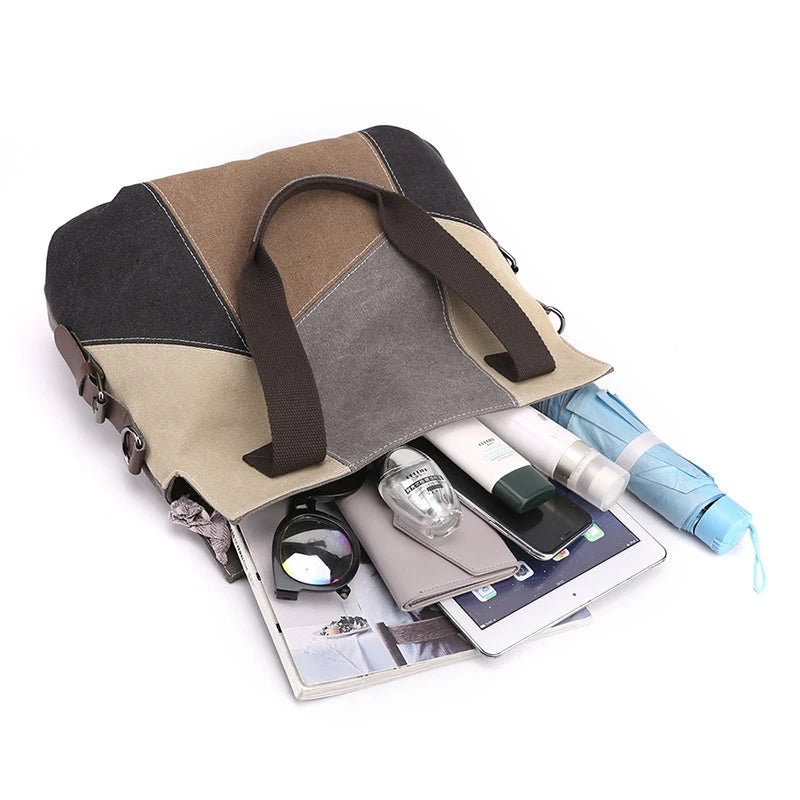 Canvas Patchwork Handbag Single Shoulder Bag Inclined Shoulder Purse Hot