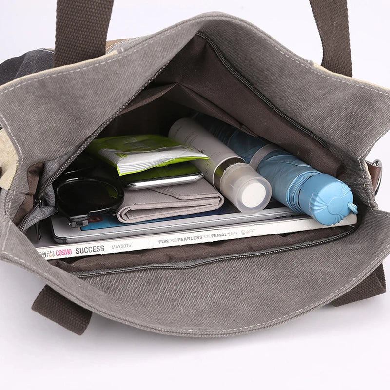 Canvas Patchwork Handbag Single Shoulder Bag Inclined Shoulder Purse Hot