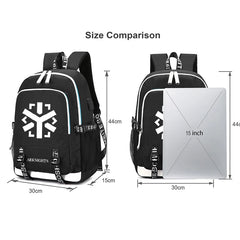 Arknights School Backpack USB Charging Laptop Travel Bags