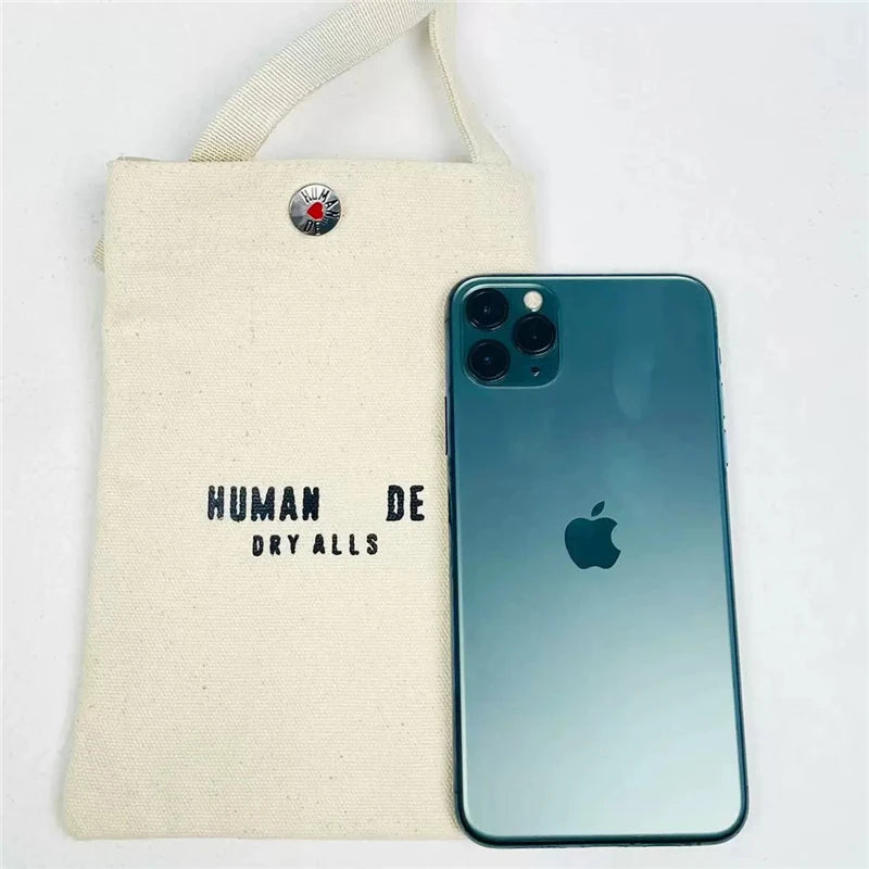 Canvas HUMAN Bag Men Women Top Version Couple Shoulder Messenger Bag