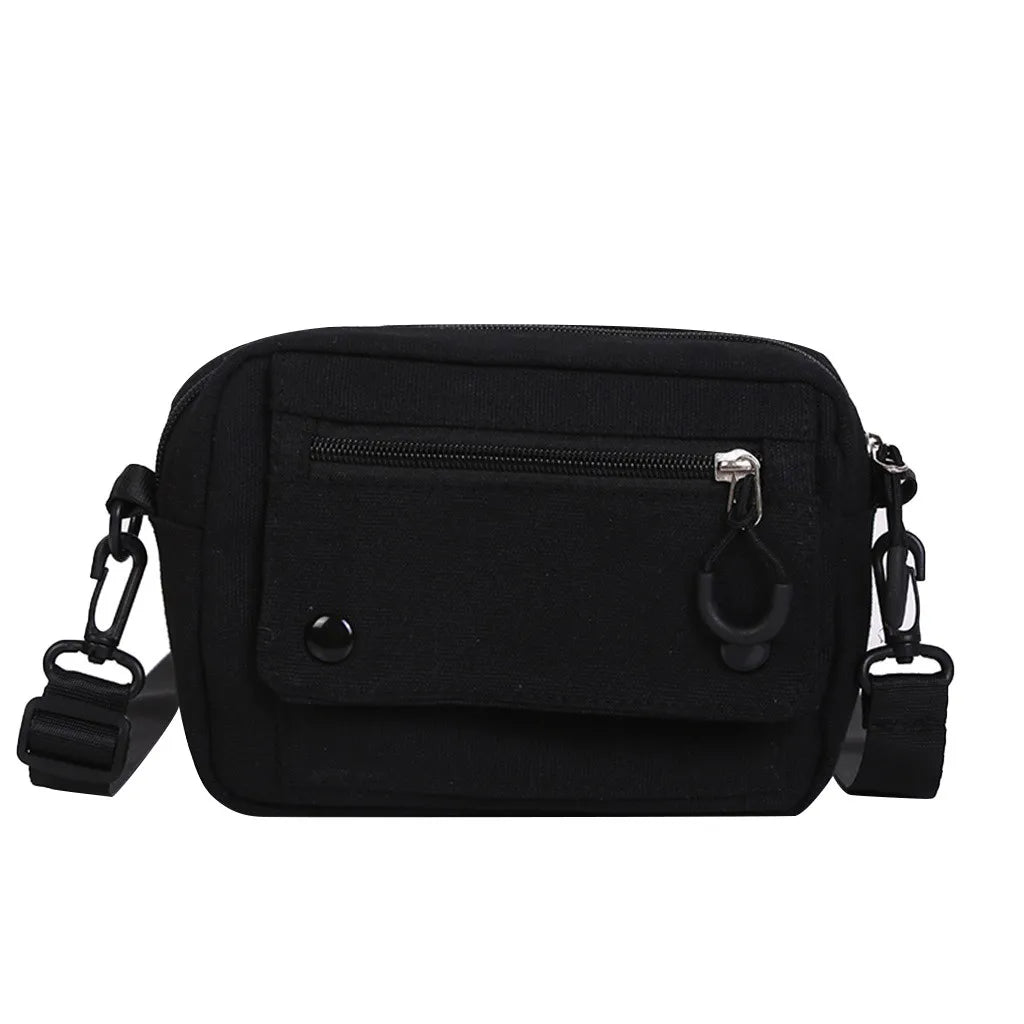 Canvas Handbag Solid Casual Tote Shoulder Bag Zipper Crossbody Bags