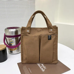 Canvas Handbag Women Large Lunch Box Bag Handle Multifunction Shopping Bolso
