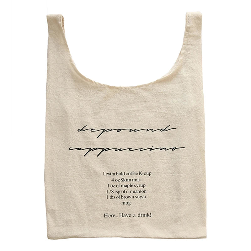Canvas Handbags Reusable Vest Shopping Bag Women Tote Bolsas De Tela Eco Torba N