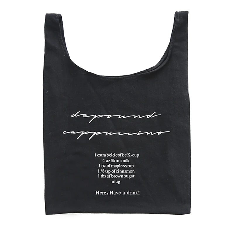 Canvas Handbags Reusable Vest Shopping Bag Women Tote Bolsas De Tela Eco Torba N
