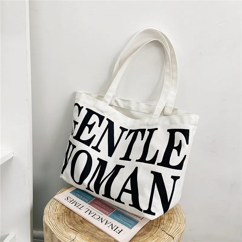 Canvas Handbags Shoulder Bags Large Capacity Ladies Travel Beach Shopping Bag