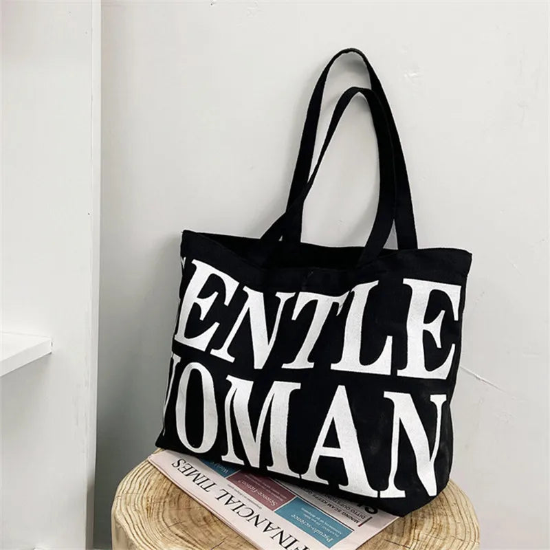 Canvas Handbags Shoulder Bags Large Capacity Ladies Travel Beach Shopping Bag