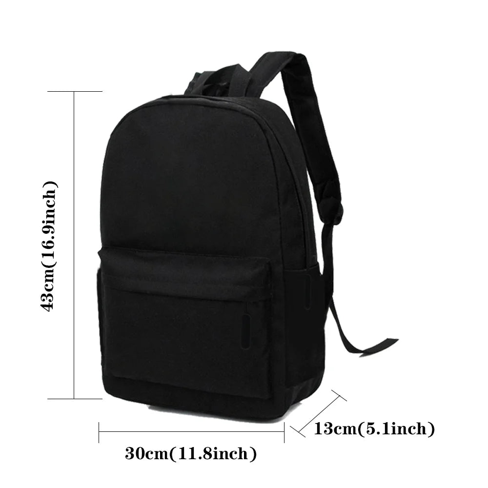 Canvas High School Bag Casual Cat Pattern Printed Men Backpack