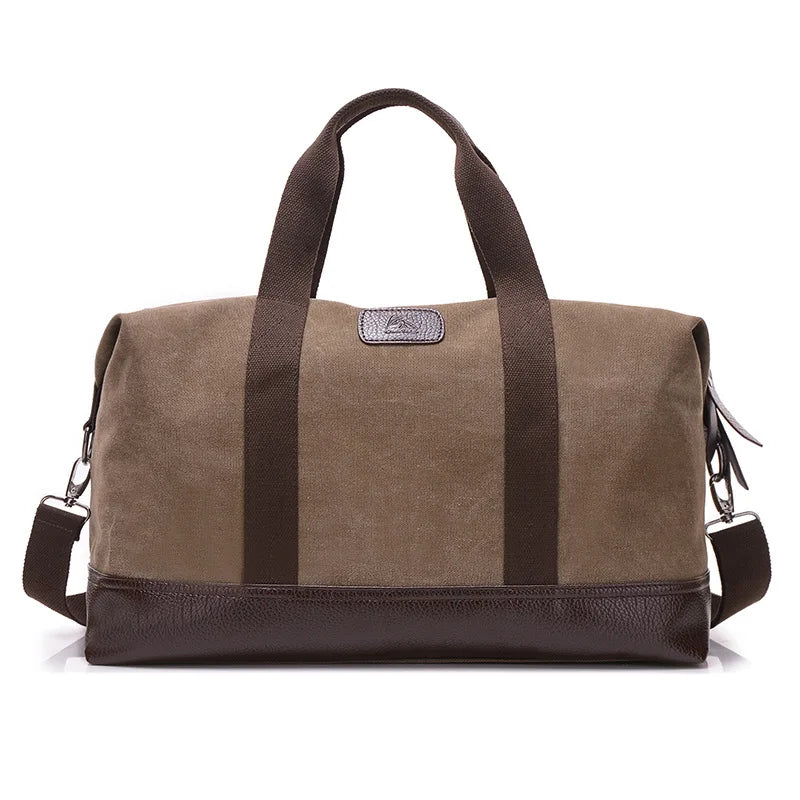 Canvas Leather Men Travel Bags Big Carry On Luggage Bags Handbag Duffel Bags