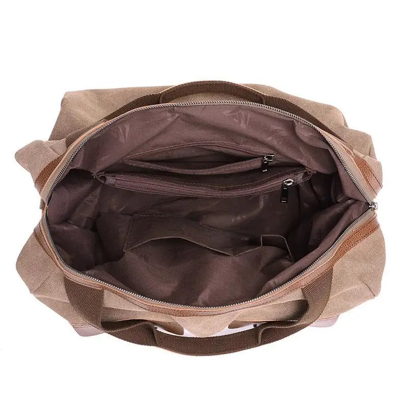 Canvas Leather Men Travel Bags Big Carry On Luggage Bags Handbag Duffel Bags