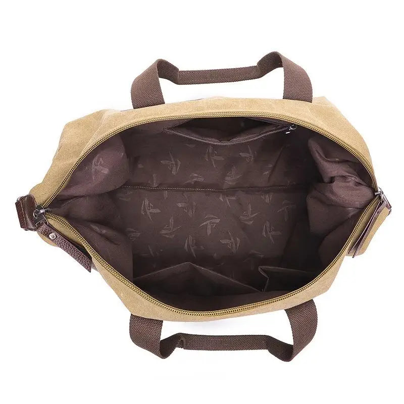 Canvas Leather Men Travel Bags Big Carry On Luggage Bags Handbag Duffel Bags