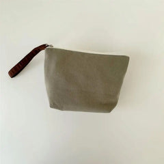 Canvas Makeup Bag Small Cosmetic Pouch Organizer Women Wrist Pouch