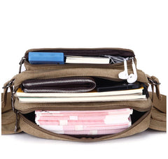 Canvas Men Waist Packs Messager Shoulder Bags Vintage Outdoor Traval Bag