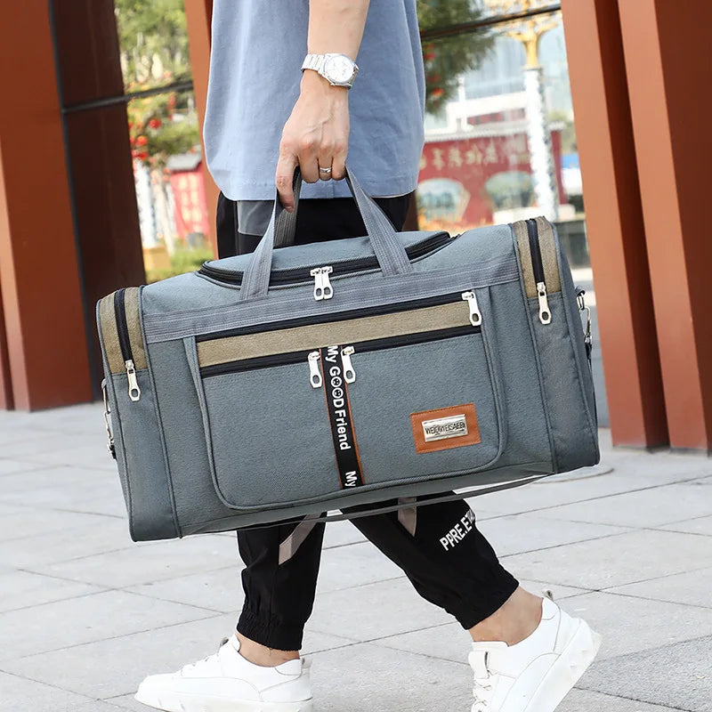 Canvas Men Travel Bag Large-capacity foldable portable travel bag