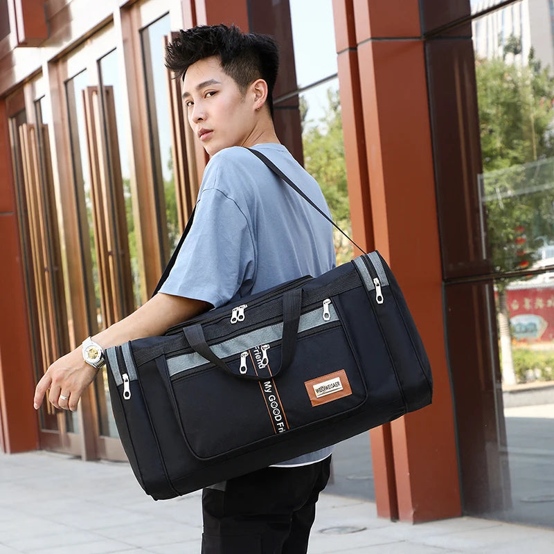 Canvas Men Travel Bag Large-capacity foldable portable travel bag