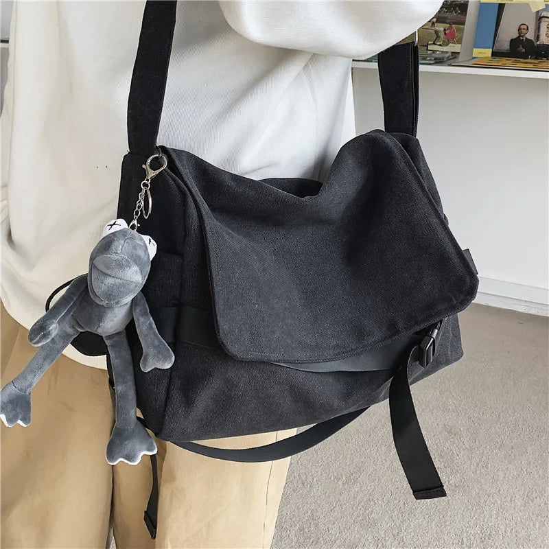 Canvas Messenger Bag Large Capacity Shoulder Bag