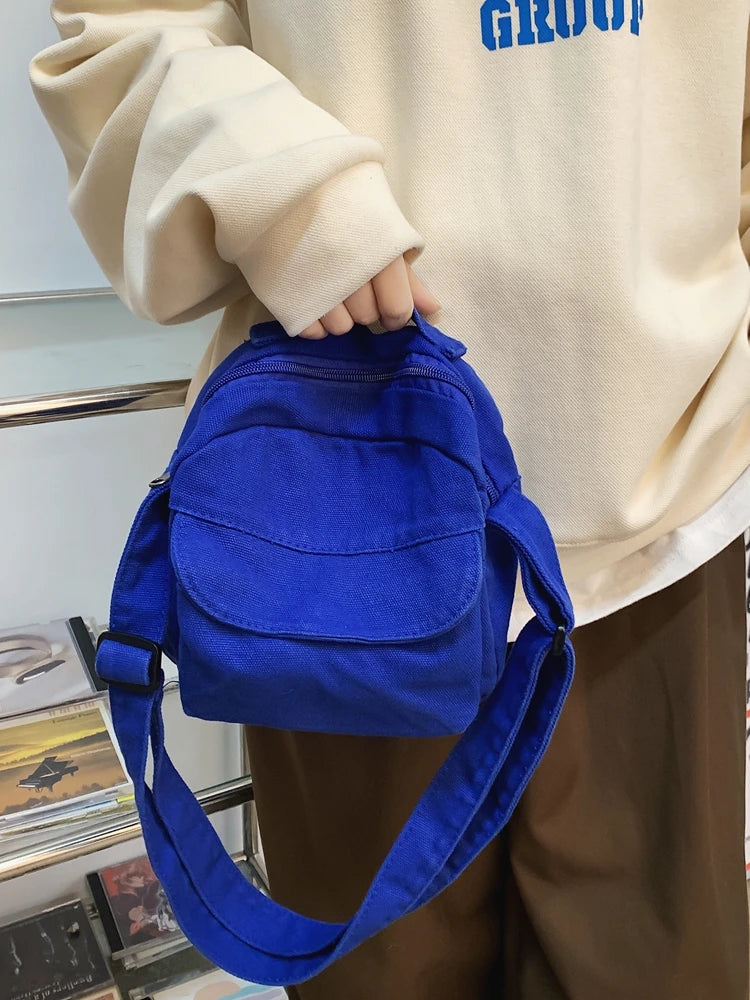 Canvas Messenger Bag Women Casual Nylon Crossbody Bag Mini Handbags