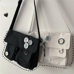 Canvas Messenger Bag Harajuku Style Multifunctional Outdoor Travel Student