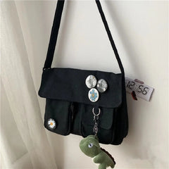 Canvas Messenger Shoulder Bag Women Youth Ladies Student Teen Book Bag