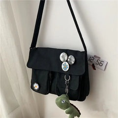 Canvas Messenger Shoulder Bag Women Youth Ladies Student Teen Book Bag