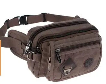 Canvas Messenger Bag Pockets Riding Anti-Theft Small Men Waist Bag
