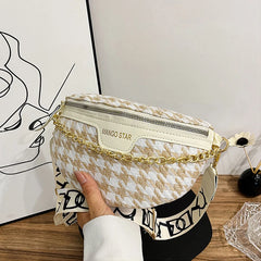 One Shoulder Waist Bag for Women Chain Crossbody Handbags Fanny Pack